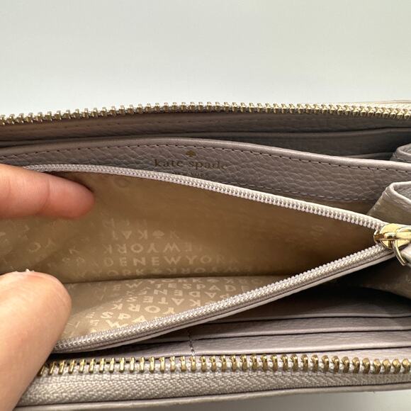 KATE SPADE New York Gray Soft Zip Around Accordion Wallet - Picture 7 of 8